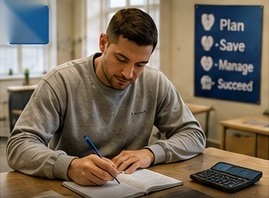Participant completing a financial literacy exercise