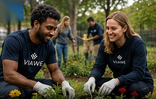 People giving back through a community project